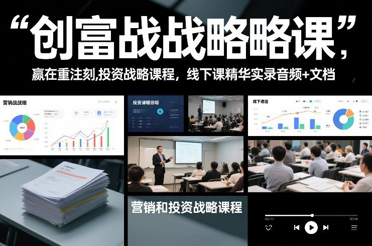 创富战略课，赢在重注时刻，营销和投资战略课程，线下课精华实录音频+文档-黑猫科技云网创