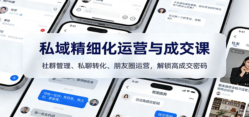 私域精细化运营与成交课：社群管理、私聊转化、朋友圈运营，解锁高成交密码-黑猫科技云网创