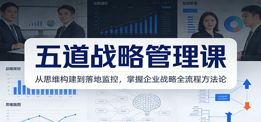 五道战略管理课：从思维构建到落地监控，掌握企业战略全流程方法论-黑猫科技云网创