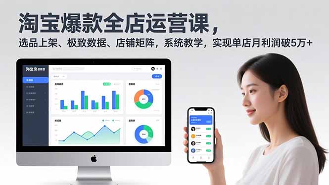 淘宝爆款全店运营课2.0，选品上架、极致数据、店铺矩阵，系统教学，实现单店月利润破5万+-黑猫科技云网创