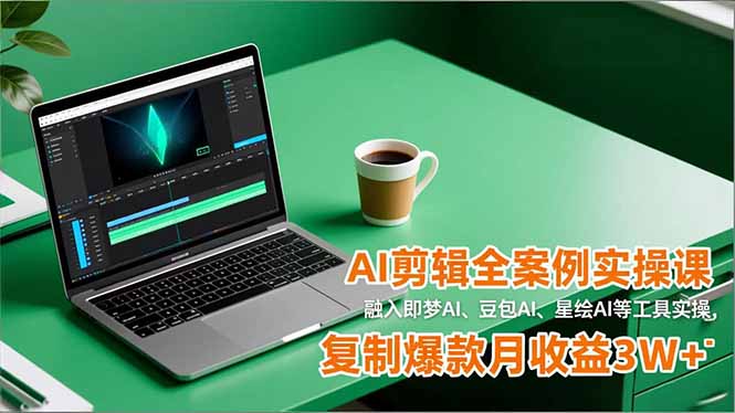 AI剪辑全案例实操课，融入即梦AI、豆包AI、星绘AI等工具实操，复制爆款月收益3W+-黑猫科技云网创
