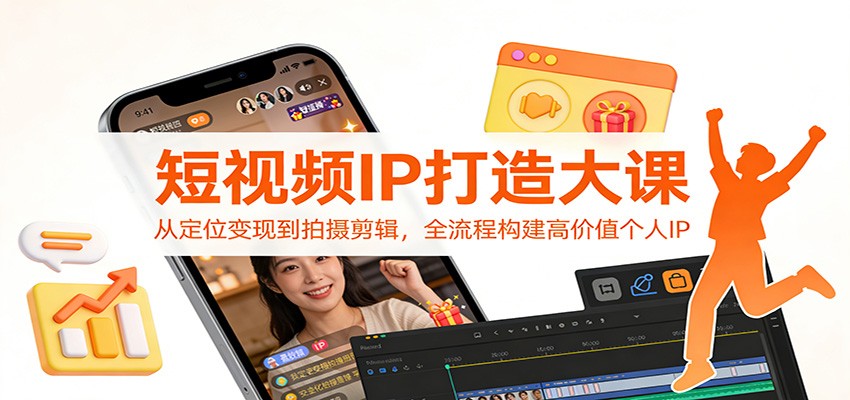 短视频IP打造大课：从定位变现到拍摄剪辑，全流程构建高价值个人IP-黑猫科技云网创