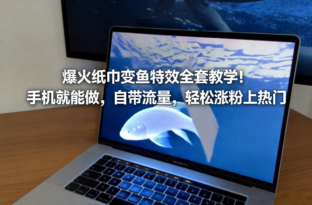 爆火纸巾变鱼特效全套教学！手机就能做，自带流量，轻松涨粉上热门-黑猫科技云网创