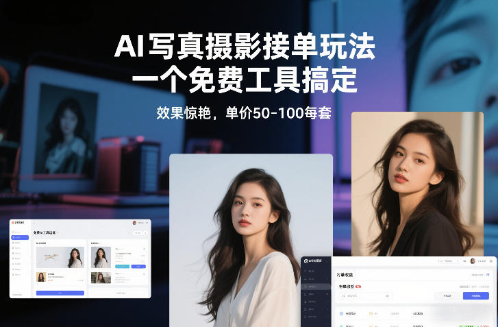 AI写真摄影接单玩法，一个免费工具搞定，效果惊艳，单价50-100每套-黑猫科技云网创