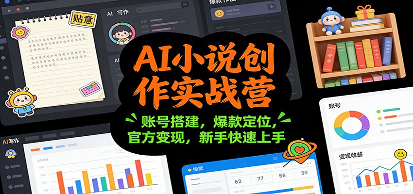 AI小说创作实战营：账号搭建，爆款定位，官方变现，新手快速上手-黑猫科技云网创