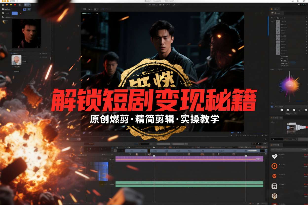 短剧拉新之原创燃剪精简剪辑实操课，解锁短剧变现秘籍-黑猫科技云网创