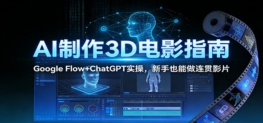 AI制作3D电影指南：Google Flow+ChatGPT实操，新手也能做连贯影片-黑猫科技云网创
