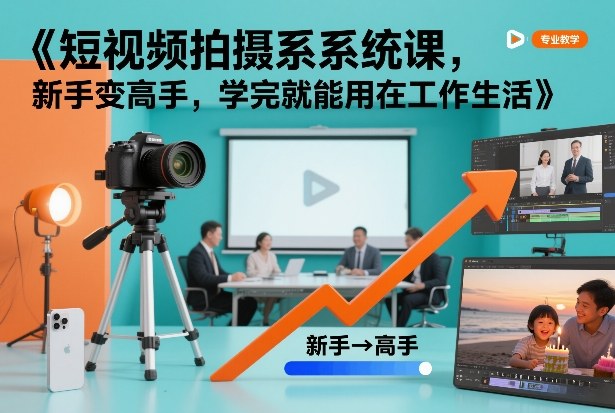 短视频拍摄系统课，新手变高手，学完就能用在工作生活-黑猫科技云网创
