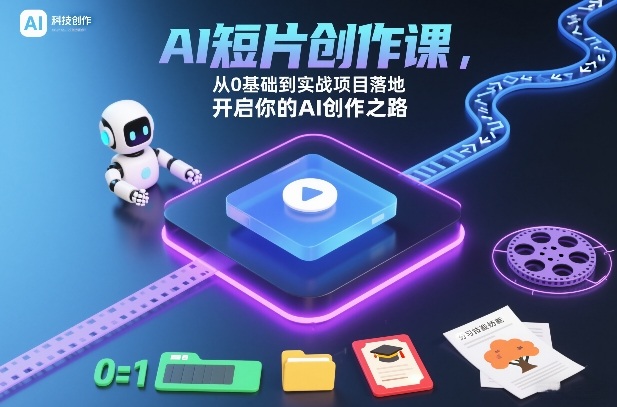 AI短片创作课，从0基础到实战项目落地，开启你的AI创作之路-黑猫科技云网创