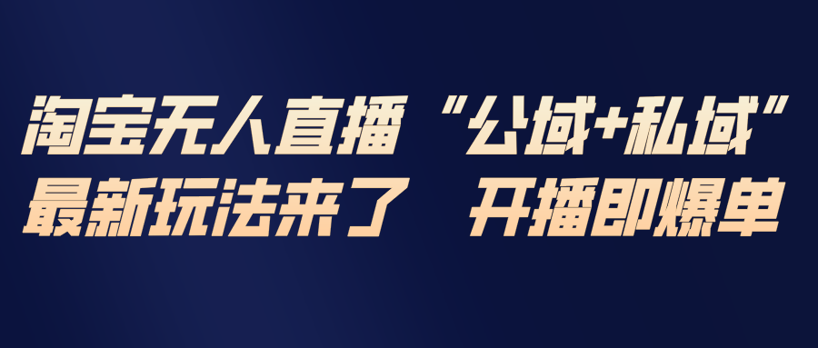 淘宝无人直播最新玩法，包含私域和公域两种玩法-黑猫科技云网创