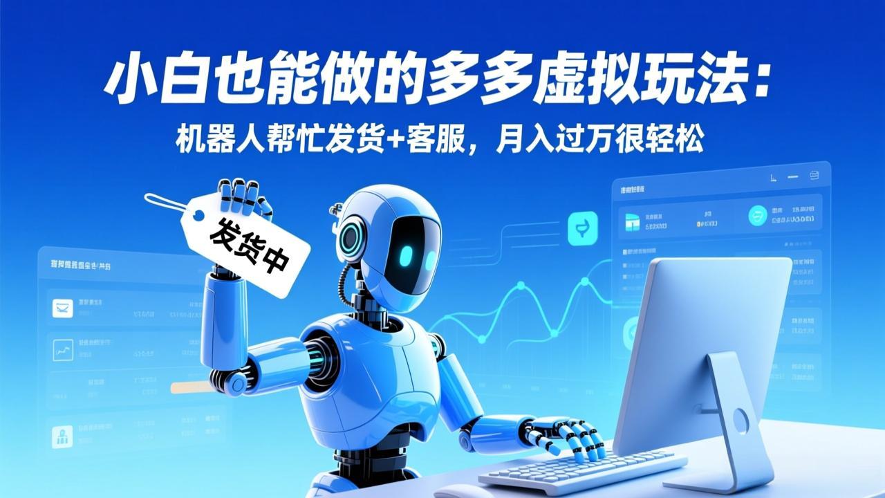 小白也能做的多多虚拟玩法：机器人帮忙发货+客服，月入过万很轻松-黑猫科技云网创