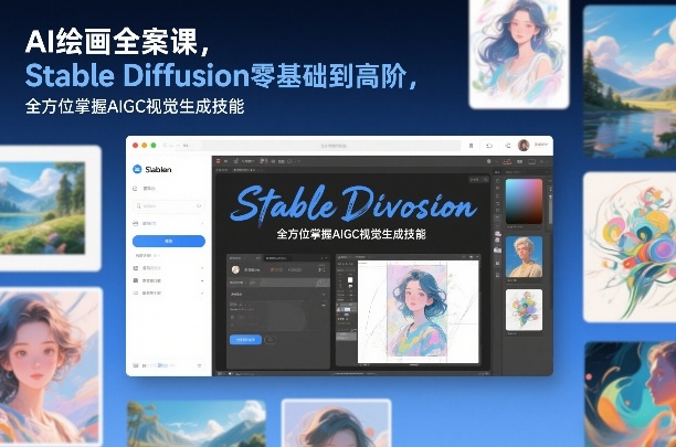 AI绘画全案课，Stable Diffusion零基础到高阶，全方位掌握AIGC视觉生成技能-黑猫科技云网创