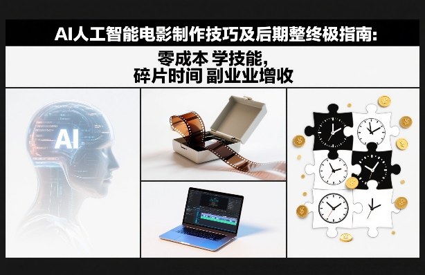 AI人工智能电影制作技巧及后期完整终极指南：零成本学技能，碎片时间副业增收-黑猫科技云网创