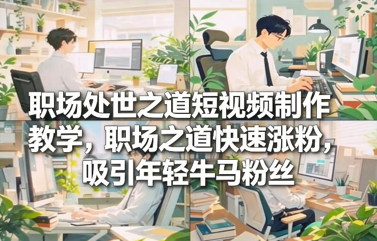 职场处世之道短视频制作教学，职场之道快速涨粉，吸引年轻牛马粉丝-黑猫科技云网创