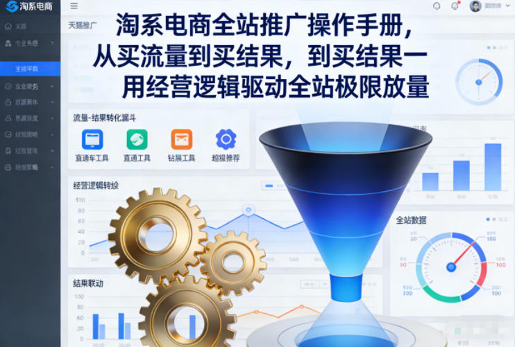 淘系电商全站推广操作手册，从买流量到买结果一用经营逻辑驱动全站极限放量-黑猫科技云网创
