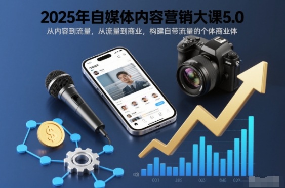 2025年自媒体内容营销大课5.0，从内容到流量，从流量到商业，构建自带流量的个体商业体-黑猫科技云网创
