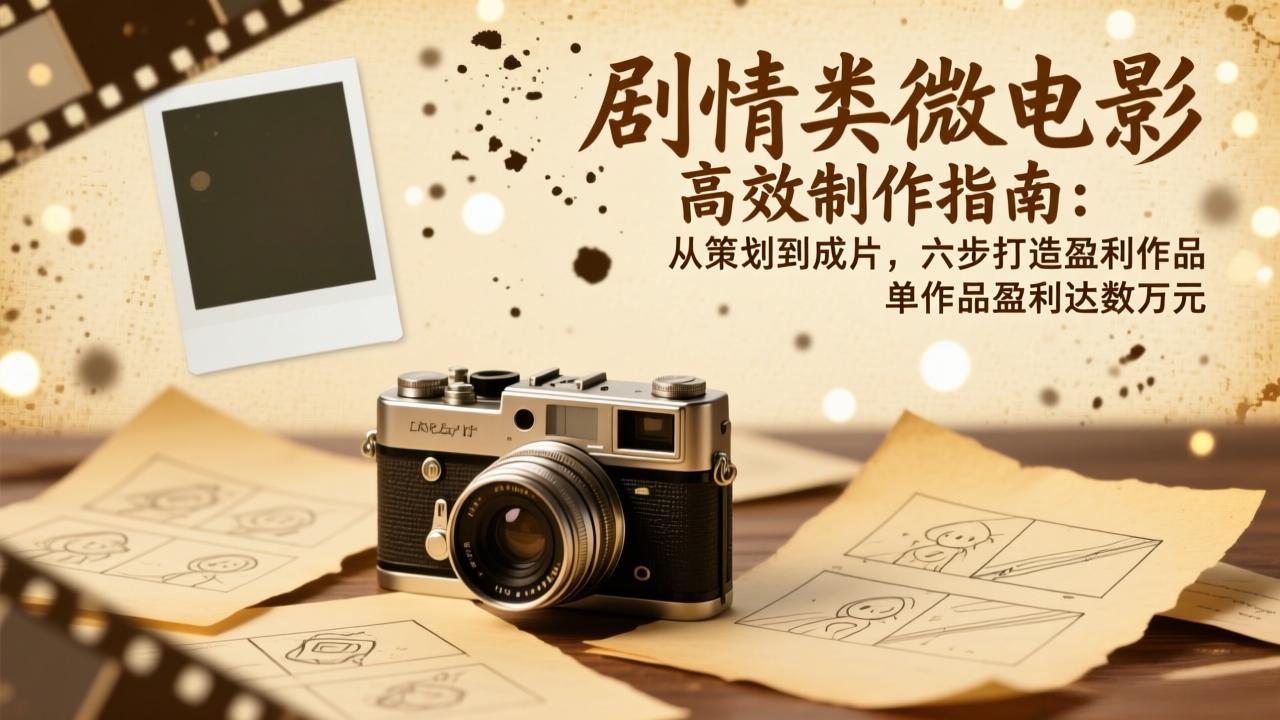 剧情类微电影高效制作指南：从策划到成片，六步打造盈利作品，单作品盈利达数万元-黑猫科技云网创