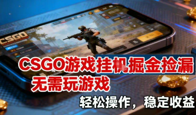 CSGO游戏挂G掘金捡漏，不需要玩游戏，操作简单，收益稳定【揭秘】-黑猫科技云网创
