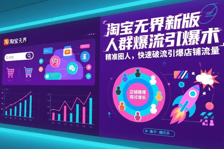 淘宝无界新版人群爆流引爆术，精准圈人，快速破流引爆店铺流量-黑猫科技云网创