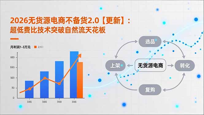 2026无货源电商不备货2.0【更新】：超低费比技术突破自然流天花板，单店月利润1-3万元-黑猫科技云网创