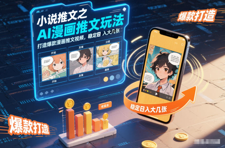 小说推文之AI漫画推文玩法，打造爆款漫画推文视频，稳定日入大几张-黑猫科技云网创