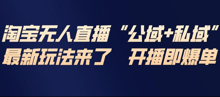 淘宝无人直播完整教程，公试+私域，最新玩法来了，开播即爆单-黑猫科技云网创