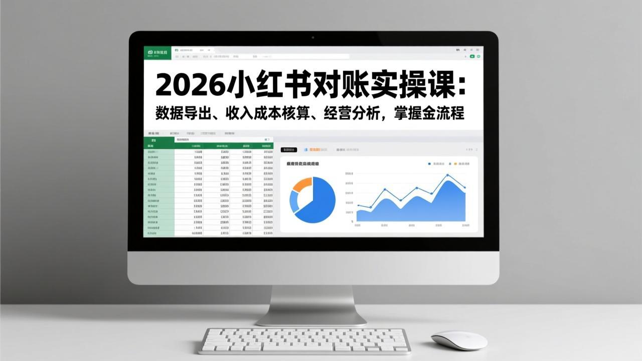 2026小红书对账实操课：数据导出、收入成本核算、经营分析，掌握全流程-黑猫科技云网创