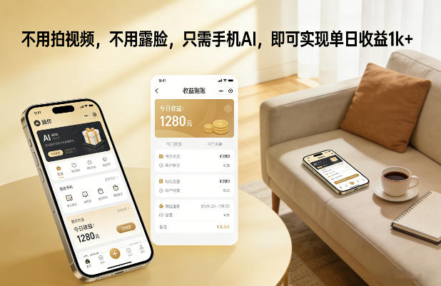 不用拍视频，不用露脸，只需手机AI，即可实现单日收益1k+【揭秘】-黑猫科技云网创