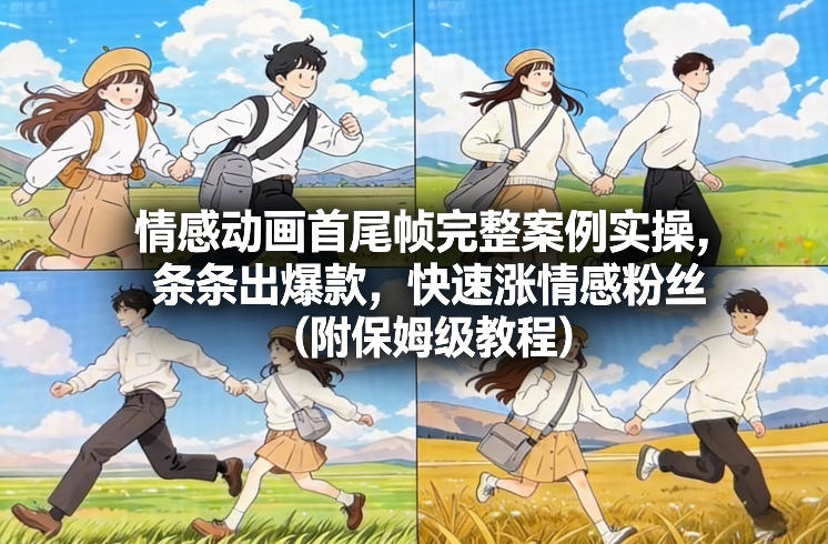 情感动画首尾帧完整案例实操，条条出爆款，快速涨情感粉丝(附保姆级教程)-黑猫科技云网创