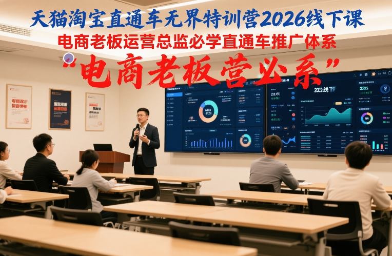 天猫淘宝直通车无界特训营2026线下课，电商老板运营总监必学直通车推广体系-黑猫科技云网创