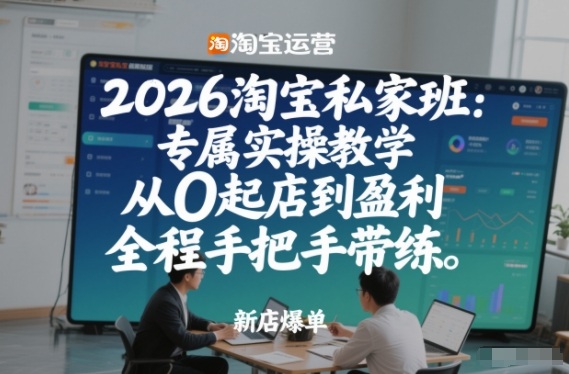 2026淘宝私家班：专属实操教学，从0起店到盈利，全程手把手带练-黑猫科技云网创