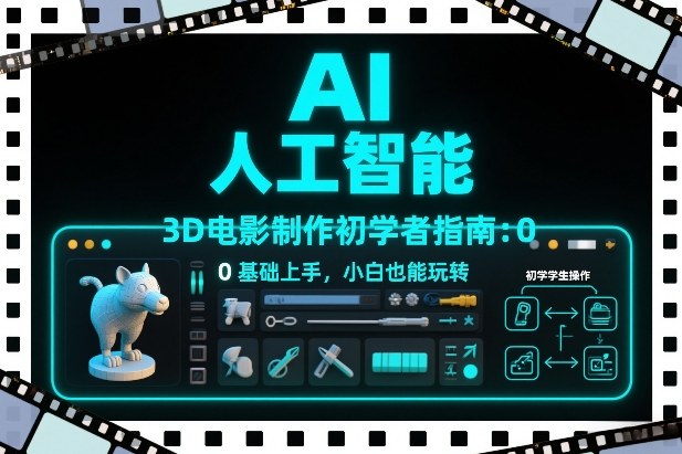 AI人工智能3D电影制作初学者指南：0基础上手，小白也能玩转-黑猫科技云网创