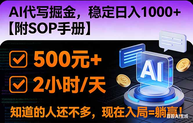2026风口项目,AI代写掘金，稳定日入1000+，掌握核心技能【附SOP手册】-黑猫科技云网创