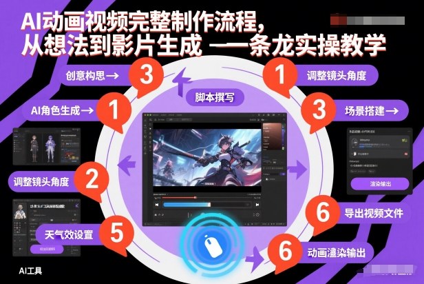 AI动画视频完整制作流程，从想法到影片生成一条龙实操教学-黑猫科技云网创