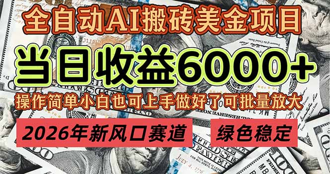 2026年新风口赛道，当日6000+以上，可批量放大，月收入20万+，长期绿色稳定的项目-黑猫科技云网创