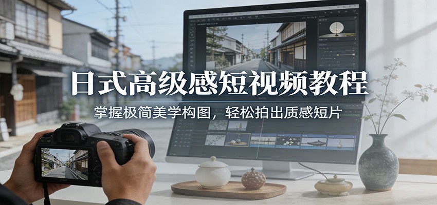 日式高级感短视频教程：掌握极简美学构图，轻松拍出质感短片-黑猫科技云网创