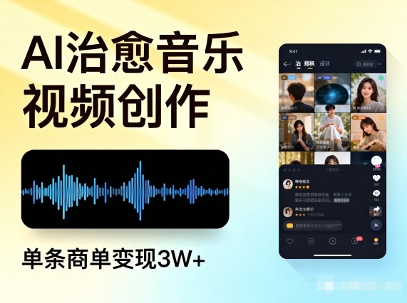 AI做治愈音乐视频，多平台投稿，单条商单变现3W+-黑猫科技云网创