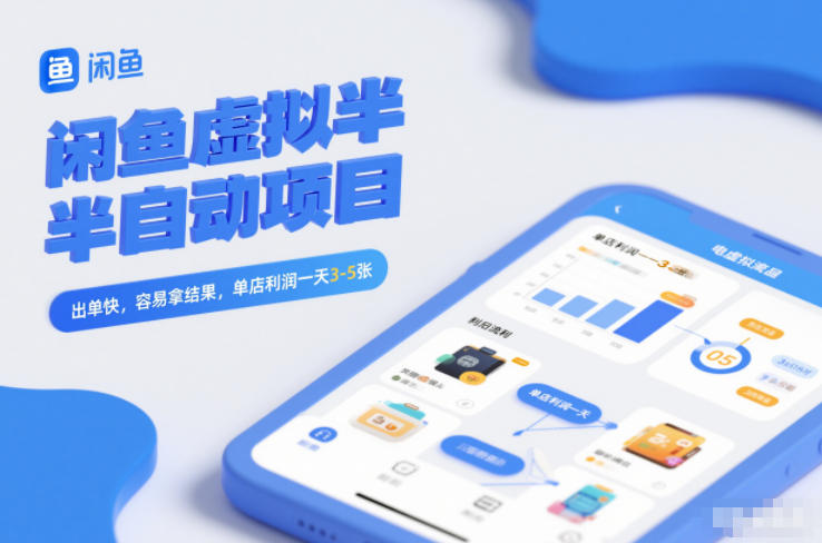 闲鱼虚拟半自动项目，出单快，容易拿结果，单店利润一天3-5张-黑猫科技云网创