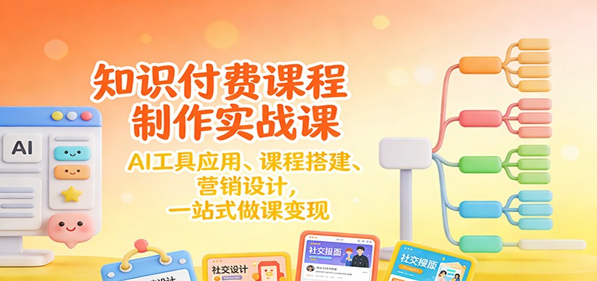 知识付费课程制作实战课：AI工具应用 、课程搭建、营销设计，一站式做课变现-黑猫科技云网创