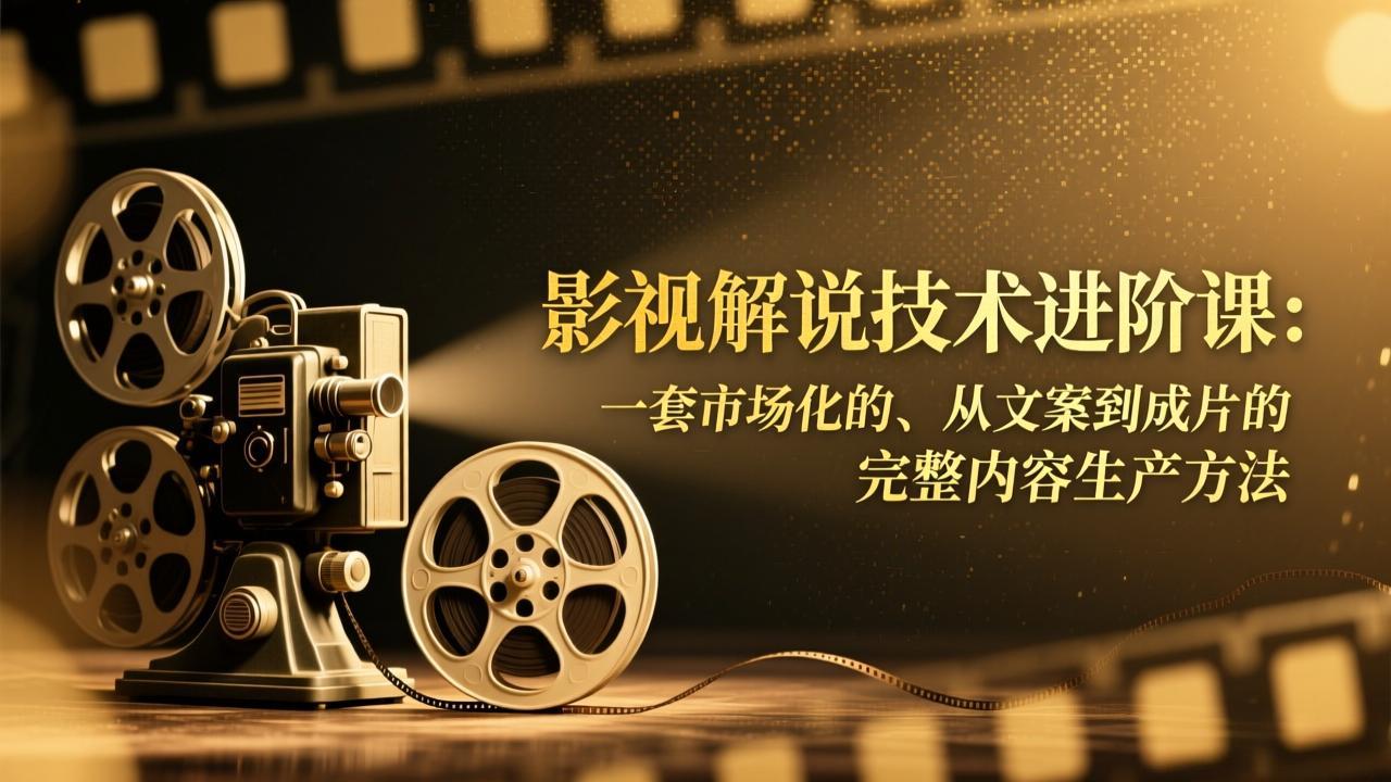 影视解说技术进阶课：一套市场化的、从文案到成片的完整内容生产方法-黑猫科技云网创