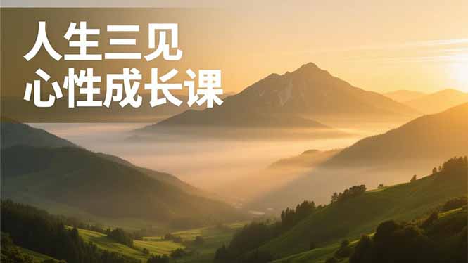 人生三见心性成长课，见天地众生自己，搞透人性安顿身心，活出清晰自我，内在富足无价-黑猫科技云网创