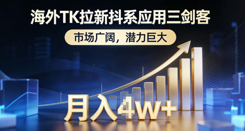 海外TK拉新抖系应用三剑客，市场广阔，潜力巨大，月入1w+-黑猫科技云网创