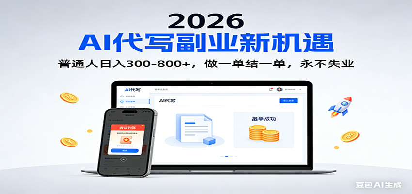 2026 副业首选！AI 代写日入 300-800，普通人0门槛，做一单结一单！-黑猫科技云网创