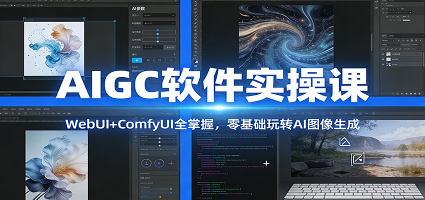 AIGC软件实操课：WebUI+ComfyUI全掌握，零基础玩转AI图像生成-黑猫科技云网创