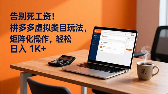告别死工资！拼多多虚拟类目玩法，矩阵化操作，轻松日入 1K+-黑猫科技云网创