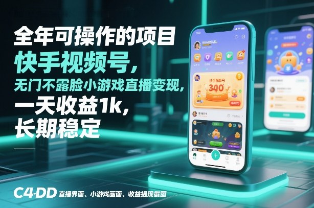 全年可操作的项目，快手视频号无门槛不露脸小游戏直播变现，一天收益1k，长期稳定【揭秘】-黑猫科技云网创