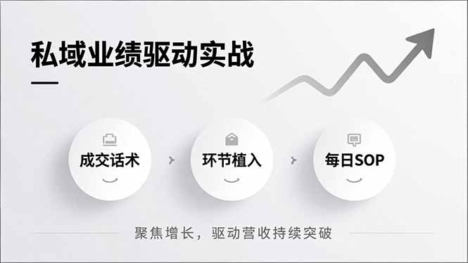 私域业绩驱动实战，成交话术、环节植入、每日SOP，聚焦增长，驱动营收持续突破-黑猫科技云网创