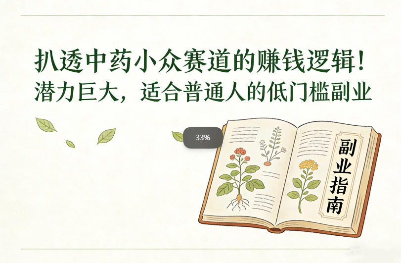 扒透中药小众赛道的賺米逻辑，潜力巨大，适合普通人的低门槛副业-黑猫科技云网创