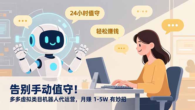 告别手动值守！多多虚拟类目机器人代运营，月赚 1-5W 有妙招-黑猫科技云网创