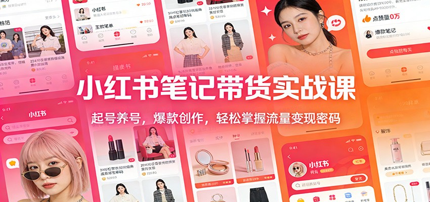 小红书笔记带货实战课：起号养号，爆款创作，轻松掌握流量变现密码-黑猫科技云网创